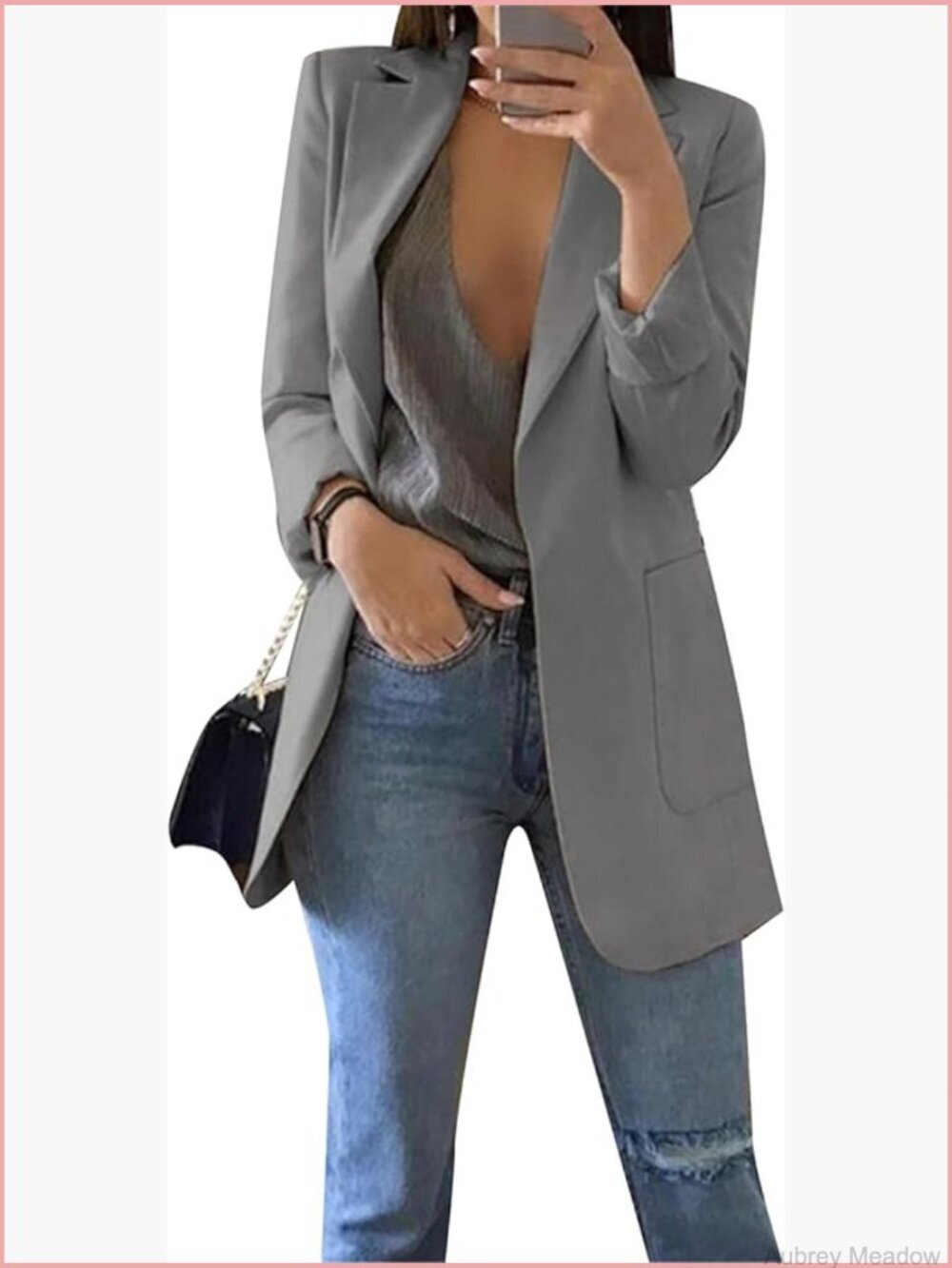 Open Front Long Sleeve Blazer Jacket Plus Size Comfy Work Office